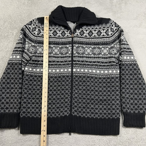 Bogner Sweater Womens Large Full Zip Fair Isle Wool Cashmere Viscose Polyamide - Picture 5 of 12